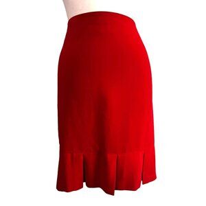 Toto N Ka Vintage  Red Knee Length Skirt Sz 12 Womens Ruffle Bottom